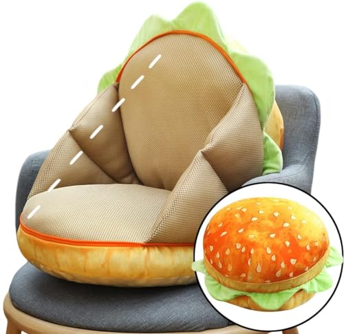 Lustiges Cheeseburger-Kissen, weiches Hamburger-Sofa-Sitzkissen, rutschfest, niedliche Heimdekoration (Farbe: Hamburger)