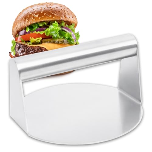 CIMOYBAI Burgerpresse, 5,5 Zoll Round Edelstahl Smash Burger Press, Burgerpresse Grillzubehör Für Flat Top Grill, Hamburgerpresse Und Squeeze Grease, Leicht Zu Reinigen